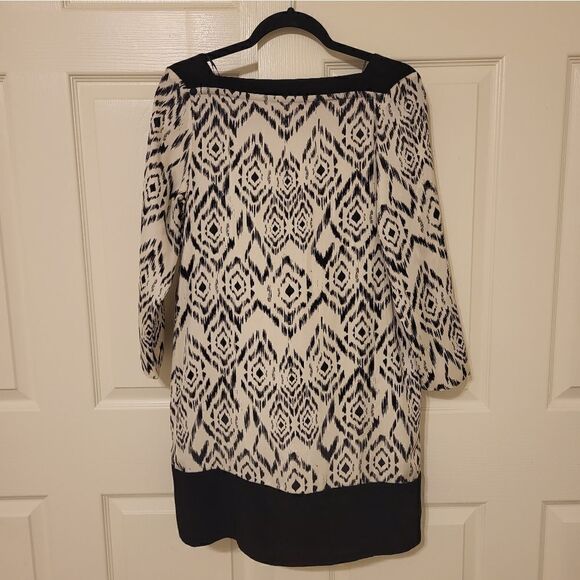 Zara Dresses & Skirts - NWOT Zara Basic black/white tribal design long-sleeved mini dress